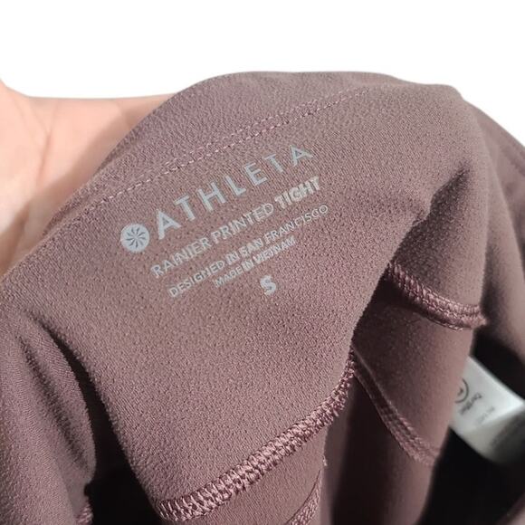 Athleta Rainier Printed Tight Mauve Pink Size S - Picture 6 of 8
